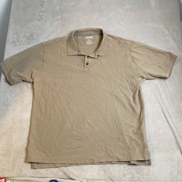 Duluth Mens Polo Shirt Size XL Short Sleeve Tan 100% Cotton Casual Classic - Picture 8 of 8